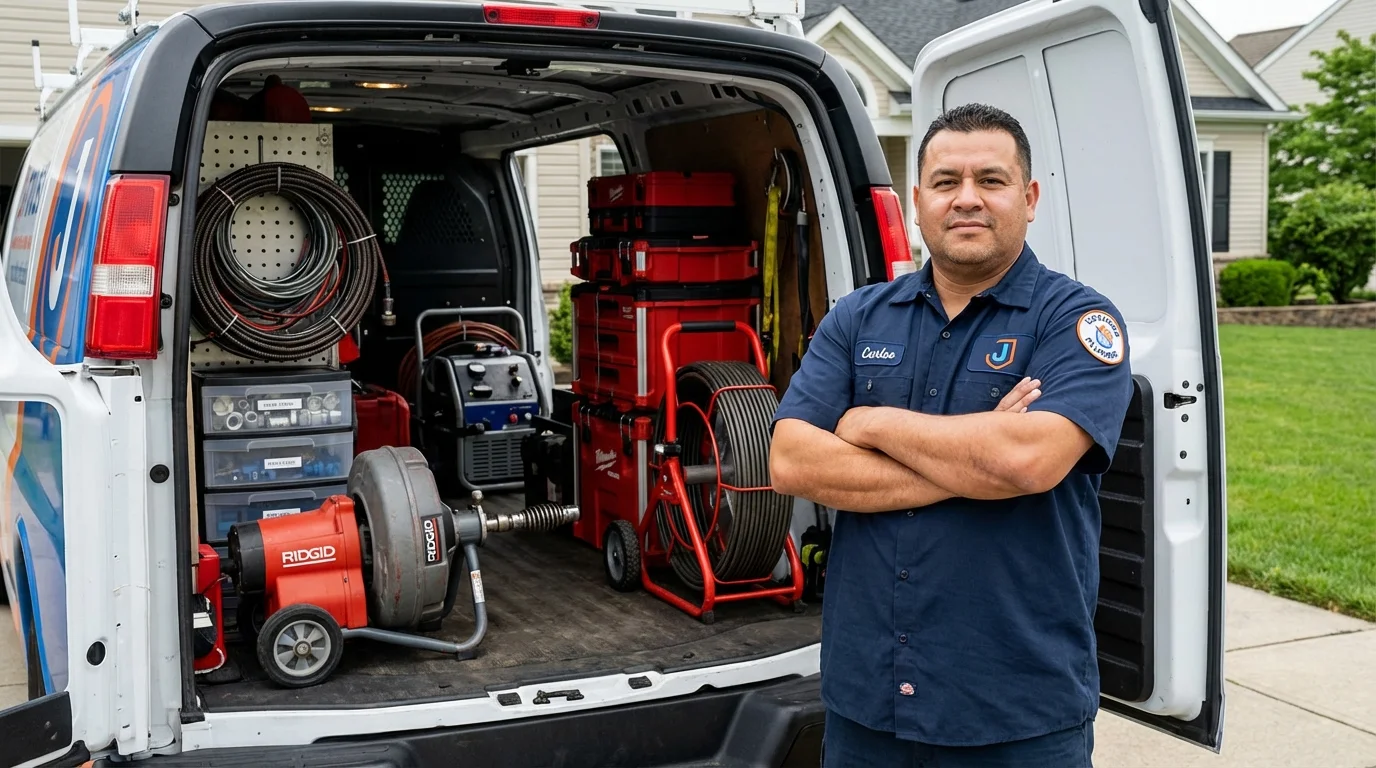 Professional drain cleaning equipment and Johns Plumbing LLC plumber in Southmayd